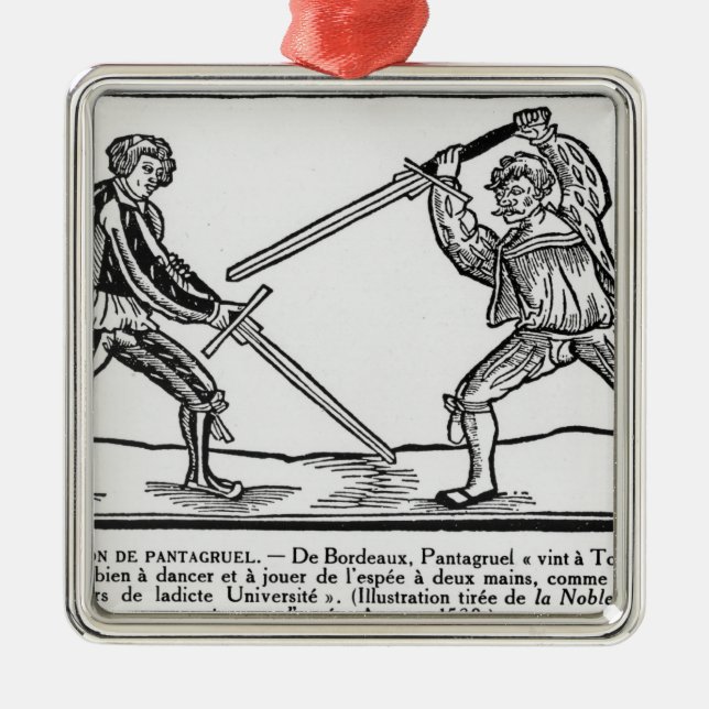 Utbildningen av Pantagruel, illustration Julgransprydnad Metall (Framsidan)