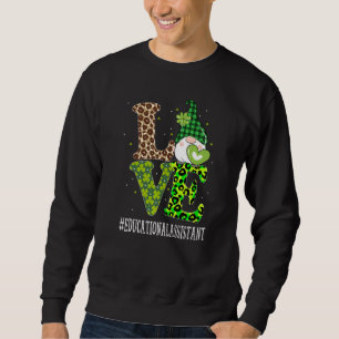 Utbildningsassistent Kärlek St patricks day Gnome Lång Ärmad Tröja