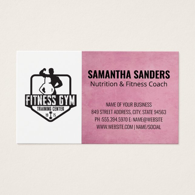 Utbildningscenter för Fitness Gym | Personlig trän Visitkort (Framsidan)