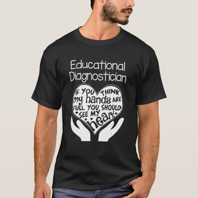 Utbildningsdiagnostiker Händer Heart School T Shirt (Framsida)