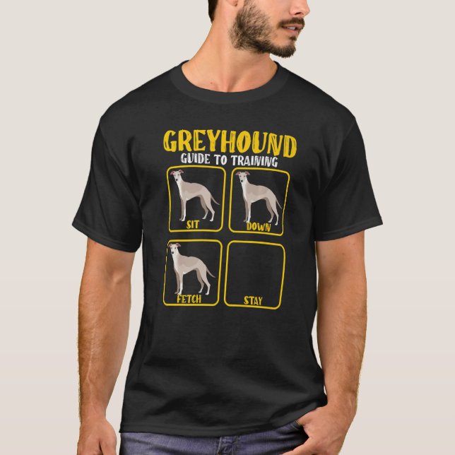 Utbildningsguide för greyhound-hund för greyhound t shirt (Framsida)