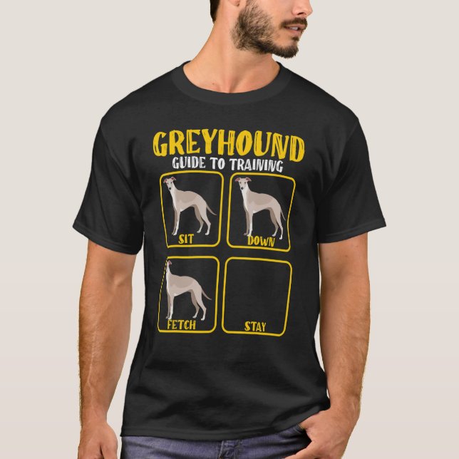 Utbildningsguide för greyhound-hund för greyhound t shirt (Framsida)