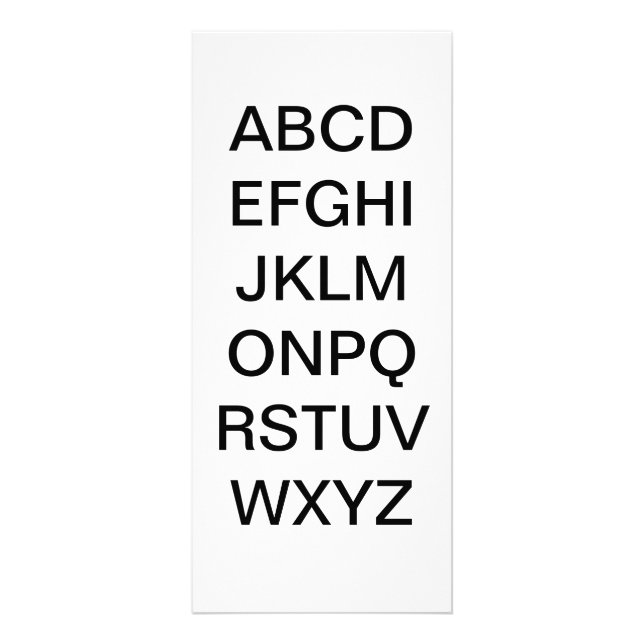 Utbildningskort för Alphabet Brev Reklamkort (Framsidan)