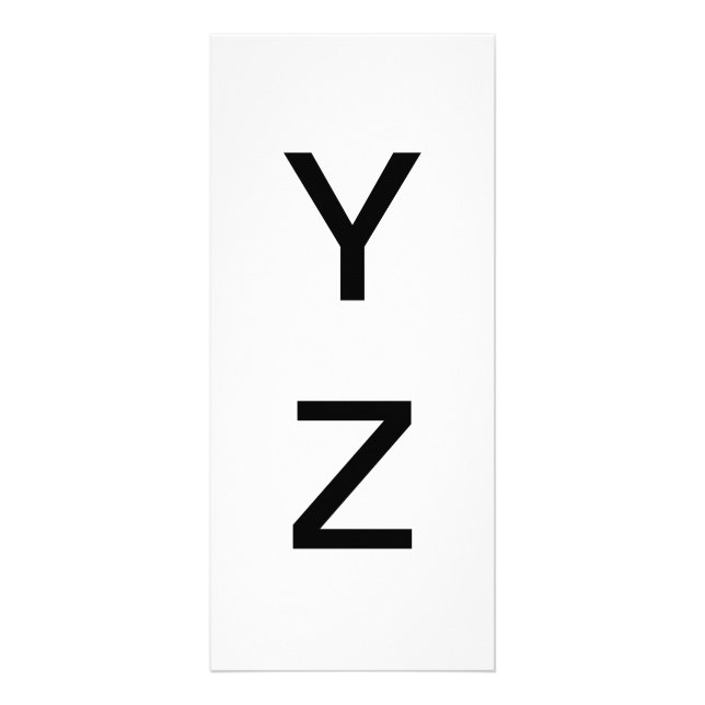 Utbildningskort för Alphabet Brev Y och Z Reklamkort (Framsidan)