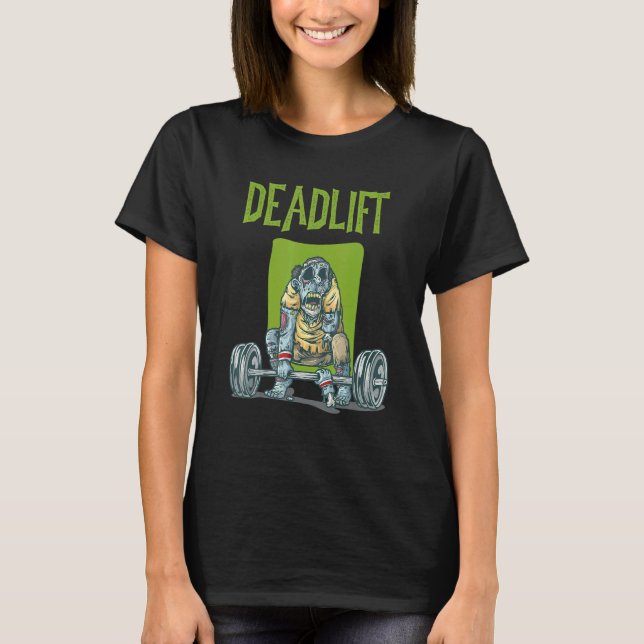 Utbildningsövning i Zombie Deadlift Weight T Shirt (Framsida)