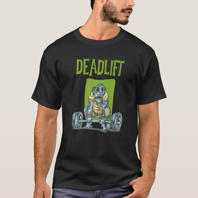 Utbildningsövning i Zombie Deadlift Weight T Shirt (Framsida)