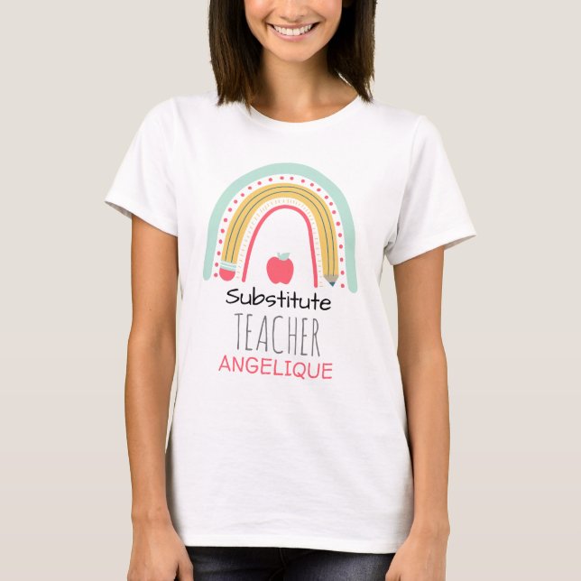 Utbildningsspektrum:Ersätt lärarens regnbåge T Shirt (Framsida)