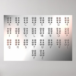 Utbildningsväggkonst med blindskrift Alphabet Poster