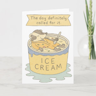 Utbränd Badger i Ice Cream Tub Kort