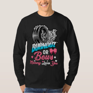 Utbränd eller Bow Gender Reveal Babyfest Meddeland T Shirt