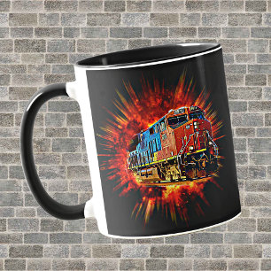 Utbränning av Diesel Locomotive Tåg Mugg