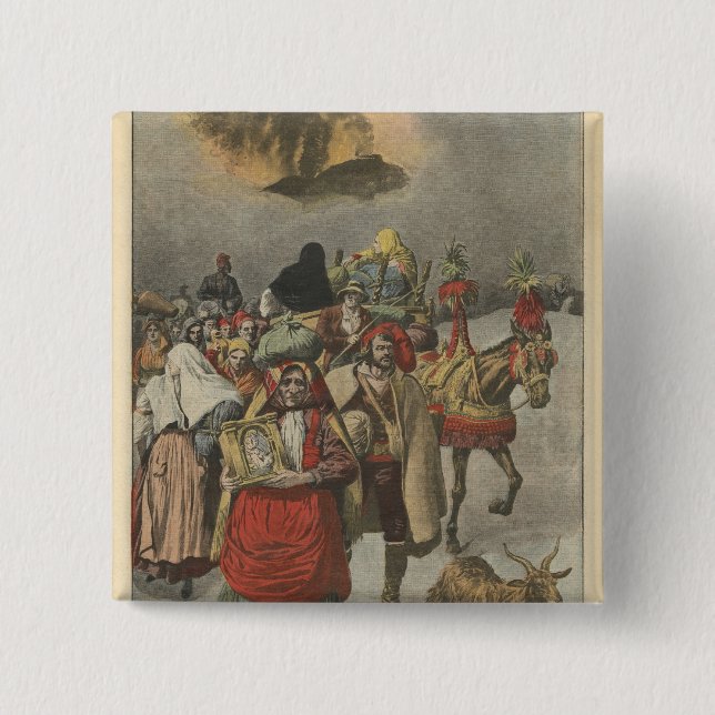 Utbrott av Mount Etna Knapp (Framsida)