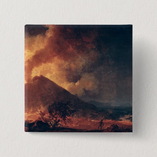 Utbrott av Mount Vesuvius i 1771 Knapp (Framsida)