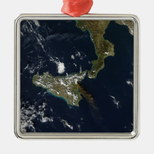 Utbrott av Mt Etna i Sicily Julgransprydnad Metall