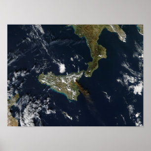 Utbrott av Mt Etna i Sicily Poster