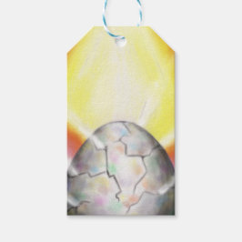 Utbrott av teckningsljus från stort påskägg presentetikett