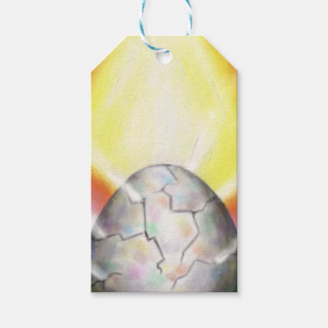 Utbrott av teckningsljus från stort påskägg presentetikett (Framsidan)