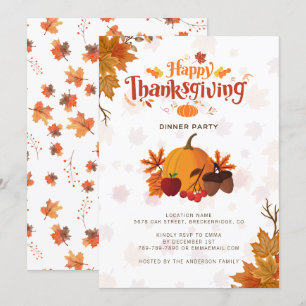Utbrott för hösten i happy thanksgiving under somm inbjudningar