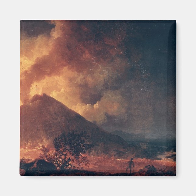 Utbrottet av berget Vesuvius 1771 Magnet (Framsidan)