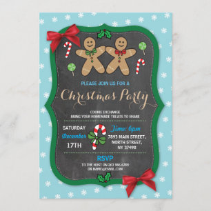 Utbyte för kaka för pepparkakajulparty inbjudningar