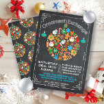 Utbytesinbjudan för ornament för kalkkort<br><div class="desc">Chalkboard Ornament Exchange-inbjudan Supe söt och roligt med ett ornament boll tillverkat av julkakikoner och krittypografi allt på en krita. Ett exempel på hand plockade är McBooboos. Kan användas för en cookie-växling eller -växling. Om du vill göra fler ändringar går du till Anpassa den här mallen. På grund kan du...</div>