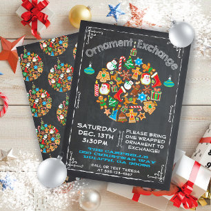 Utbytesinbjudan för ornament för kalkkort inbjudningar