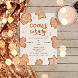 Utbytesinbjudan till Cute Jul Cookie Inbjudningar