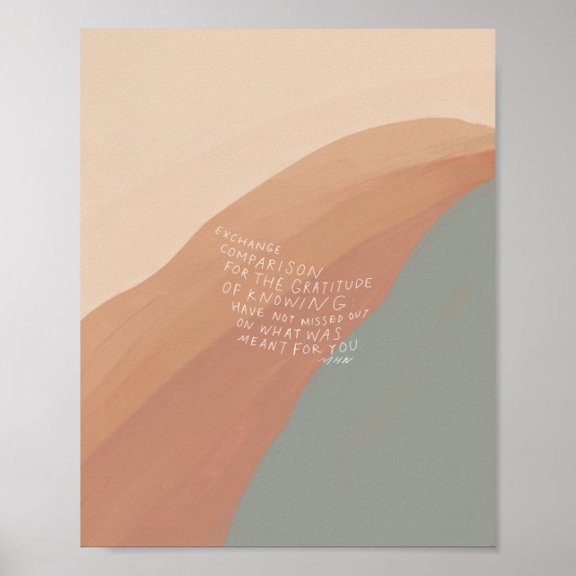 "Utbytesjämförelse för tacksamhet att känna" Poster (Framsidan)