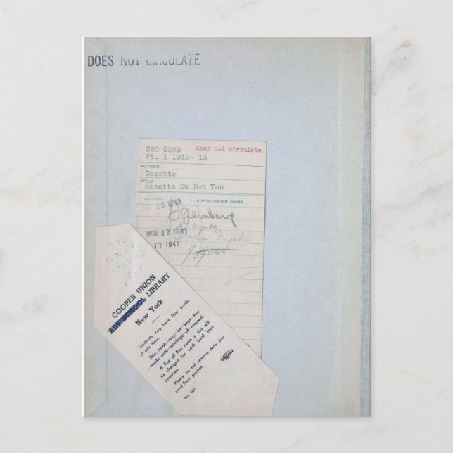 Utcheckningskort Ex Bibliotek för läsare och Bok Ä Vykort (Framsida)