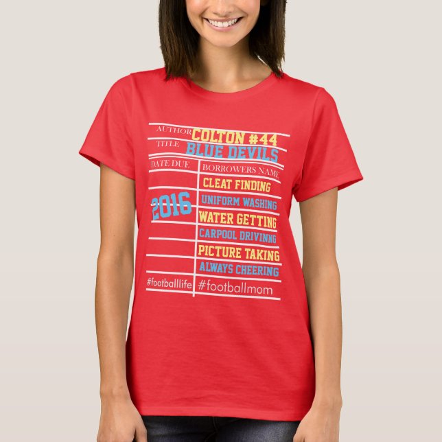 Utcheckningskort T-shirt för fotboll Bibliotek - A (Framsida)