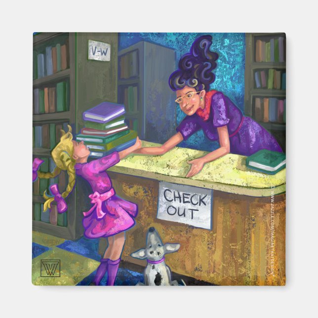 Utcheckningsmagnet för bibliotek magnet (Framsidan)