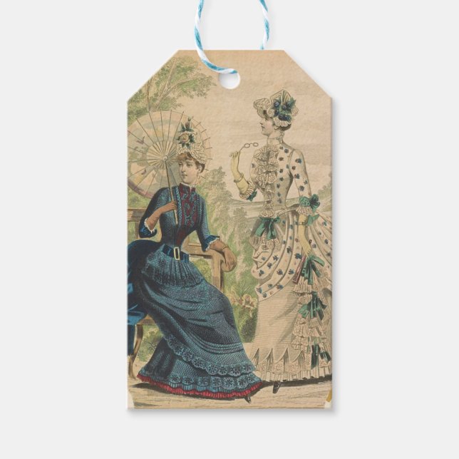 Utdata för elegant Vintage Mode Dam Presentetikett (Framsidan)