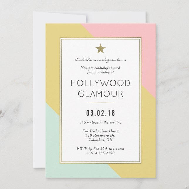 Utdelning av inbjudan till Oscar Party filmparti (Framsida)