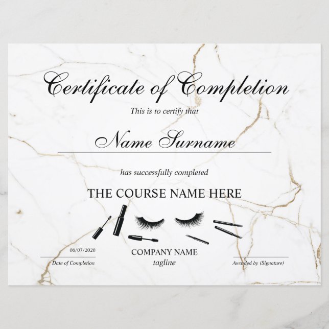 Utdelningskurs för intyg om slutförande (Framsida)