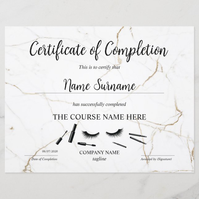 Utdelningskurs för intyg om slutförande (Framsida)