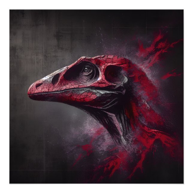 Utdöda Dinosaur Head Fototryck (Framsidan)