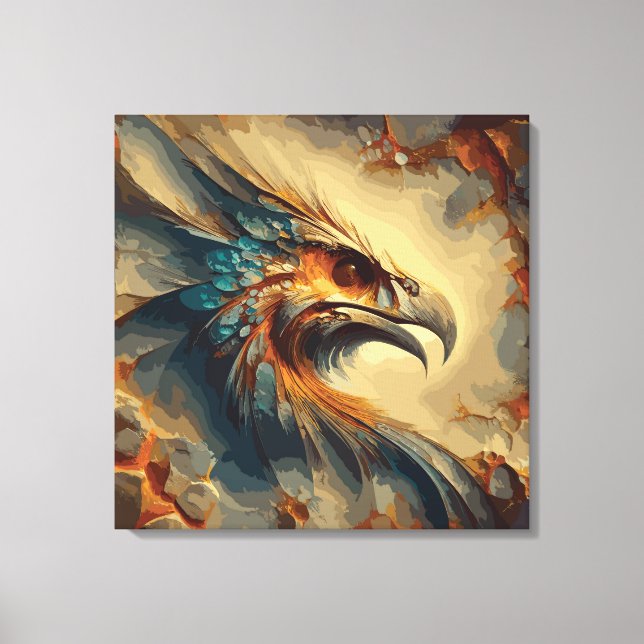 Utdöda fågelhuvud - Abstrakt Canvastryck (Framsida)