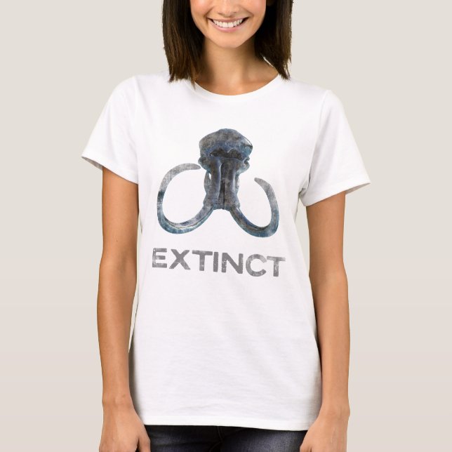 Utdöda Wooly Mammoth Fossil Head Version 1 T Shirt (Framsida)