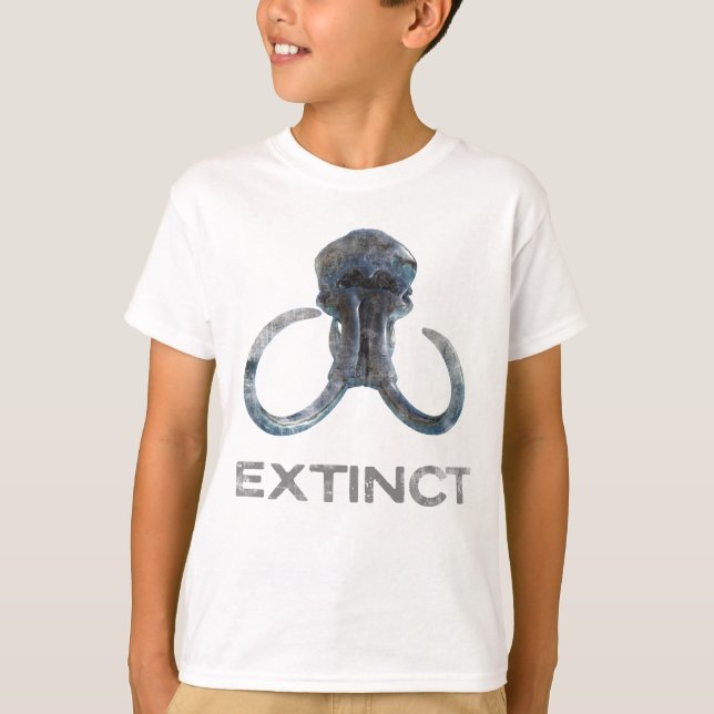Utdöda Wooly Mammoth Fossil Head Version 1 T Shirt (Framsida)