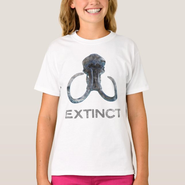 Utdöda Wooly Mammoth Fossil Head Version 1 T Shirt (Framsida)