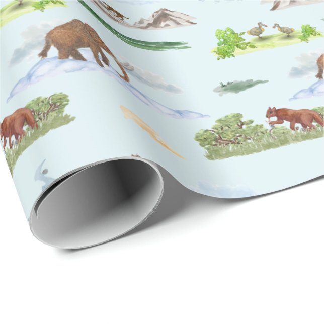 Utdött djur Toalett  Presentpapper (Rullad Hörn)