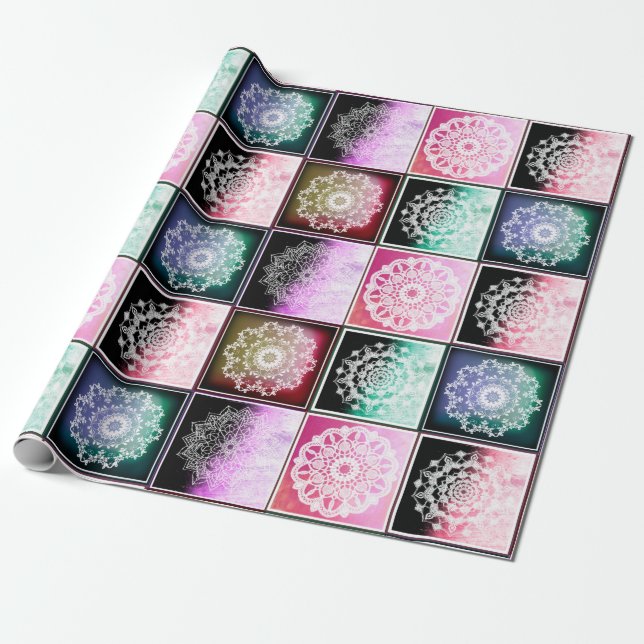 Utdrag ur Bohemian Stil Mandala Presentpapper (Utrullad)