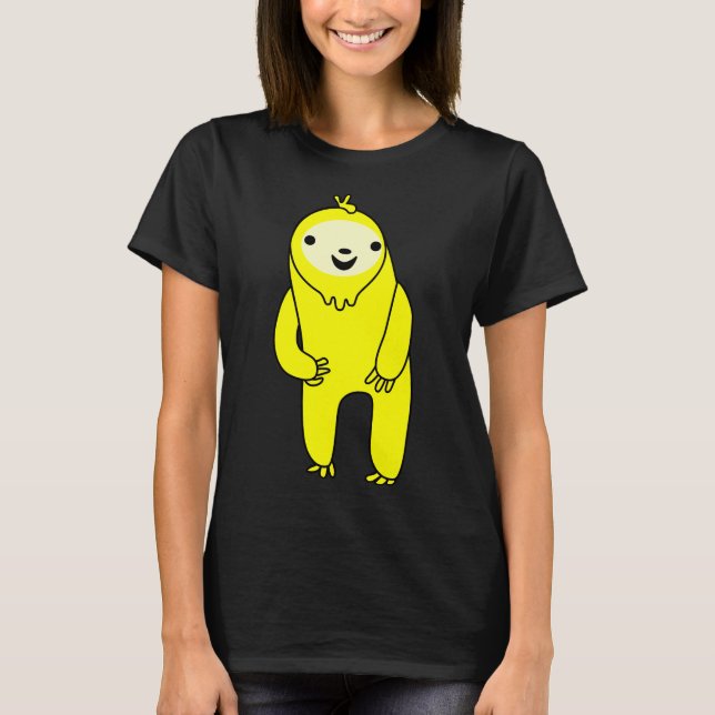 Utdragen Gult Sloth T Shirt (Framsida)