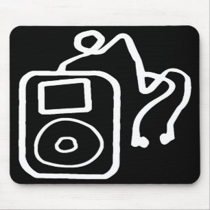 Utdragna iPod svart Mousepad Musmatta