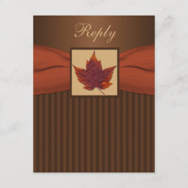 UTDRUCKT BAND Höstbladsränder Bröllops-svar OSA Kort