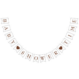 Ute-brunhjärtan-babyduschtiden buntar flaggor