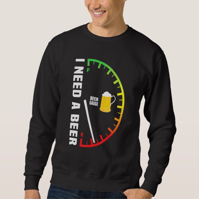 Ute från Beer Guage Springa behöver jag en öl Lång Ärmad Tröja (Framsida)