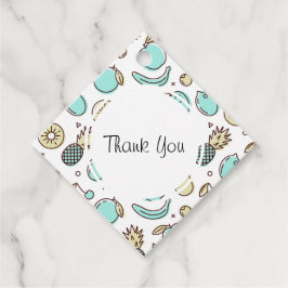 ute Fruit Mönster Summery Line Teckning Tack Gåvor Etiketter