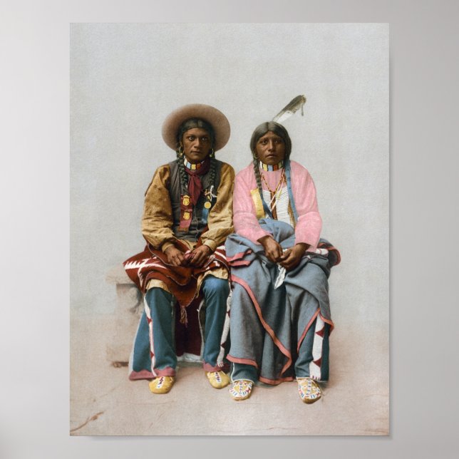 Ute Indian Couple - Pee Viggi and Squaw Poster (Framsidan)