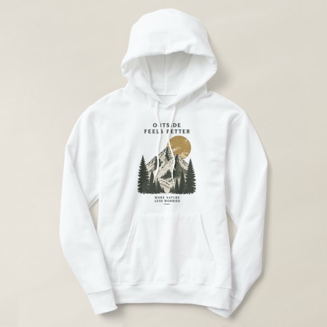 Ute Känns Bättre Berg Hoodie (Design framsida)